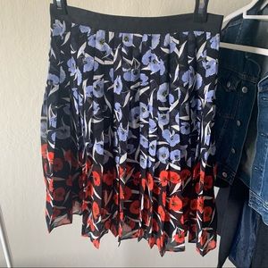 Ann Taylor floral pleated skirt